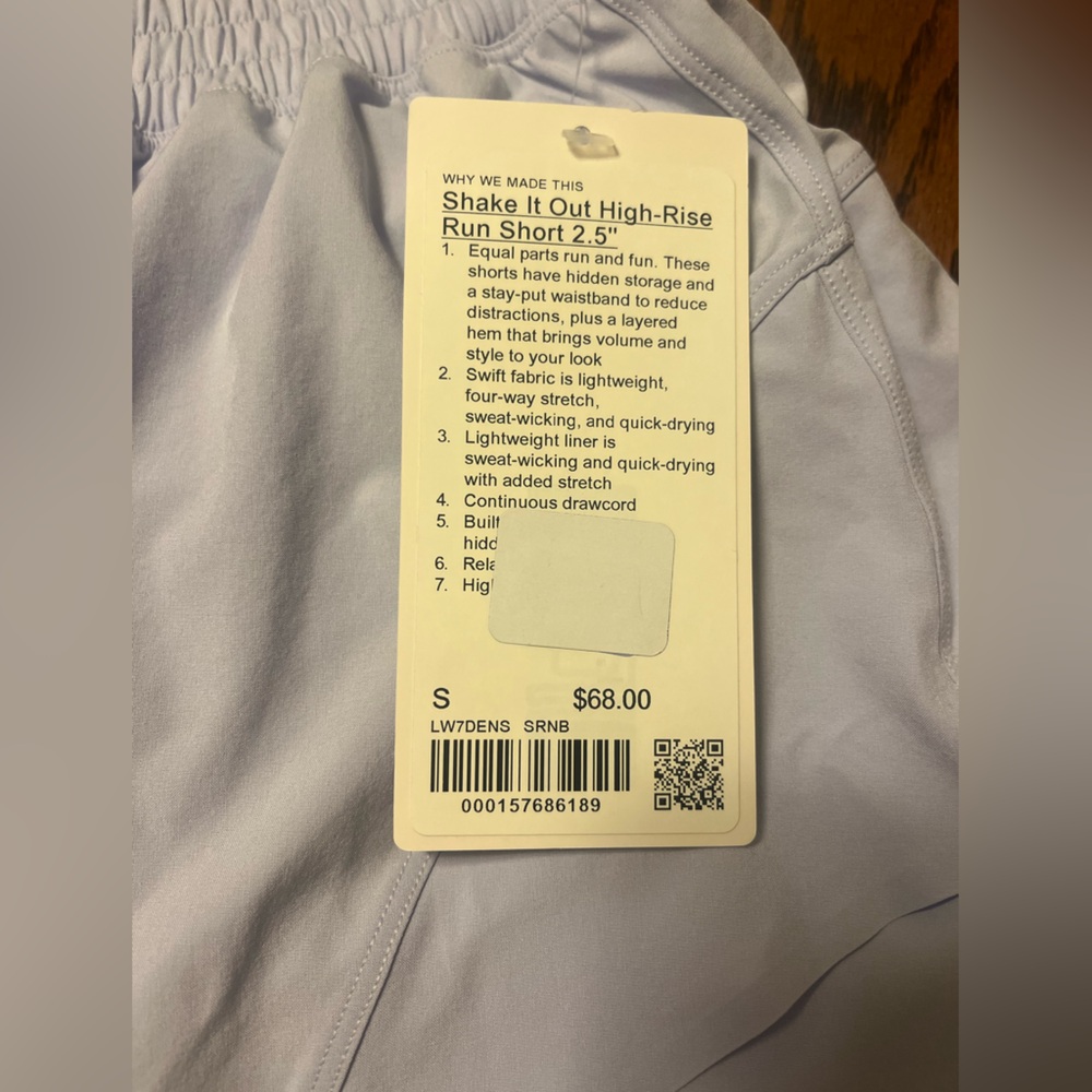 Lululemon Serene Blue Shake It Out High Rise Running Short 2.5 - Picture 5 of 9
